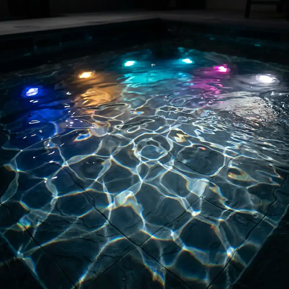 Refraction of LED light through surface ripples